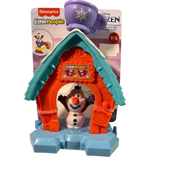 OLAF Fisher-Price Little People Disney Frozen Olafs Cocoa Cafe Playset NEW - Picture 1 of 6